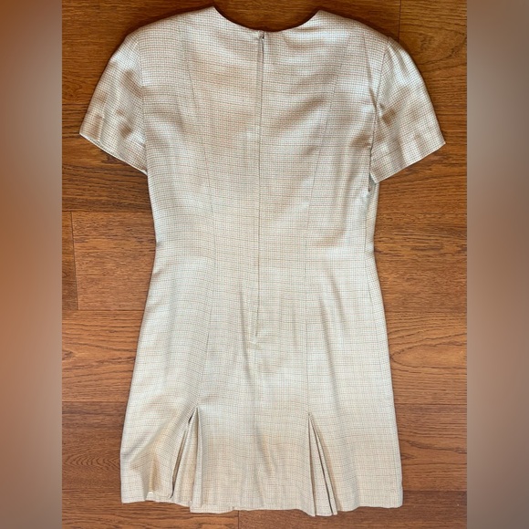 Vintage 80s retro drop waist look pleated dress 10 - Picture 8 of 10